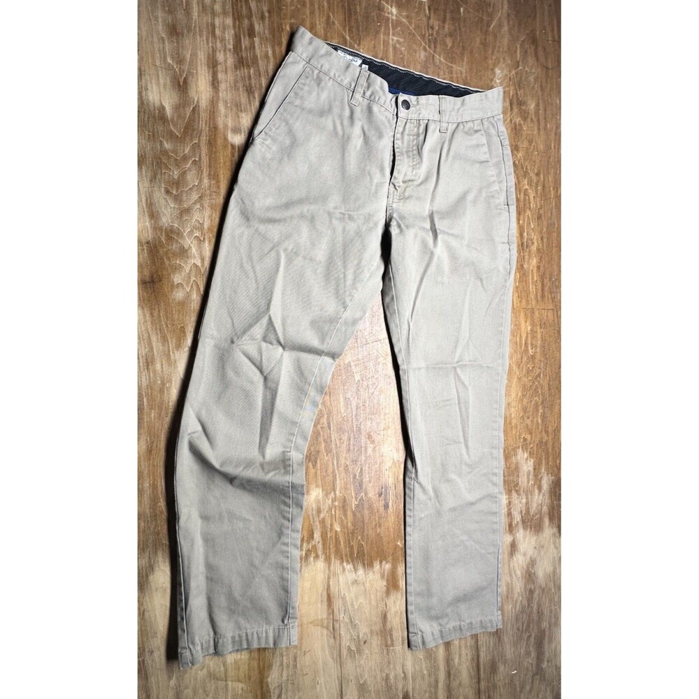 Volcom Pants Mens 29 Tan Khaki Chinos Cotton Blend Straight Leg Flat Front